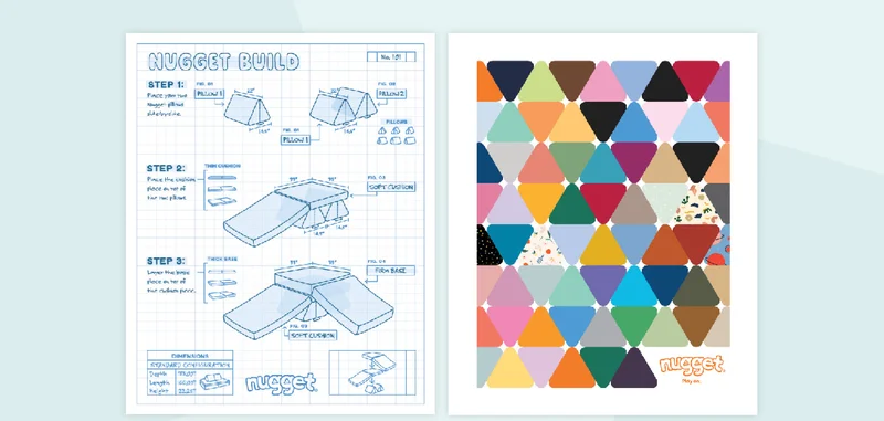 Two of our newest prints: Blueprint of a Build and Nugget Self Portrait