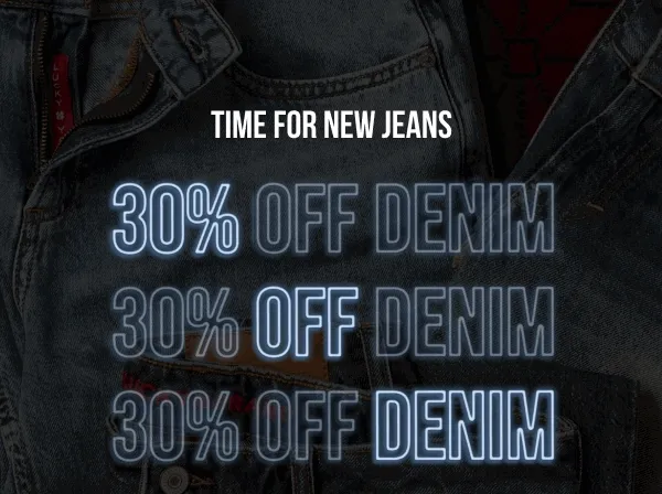 shop 30% off denim