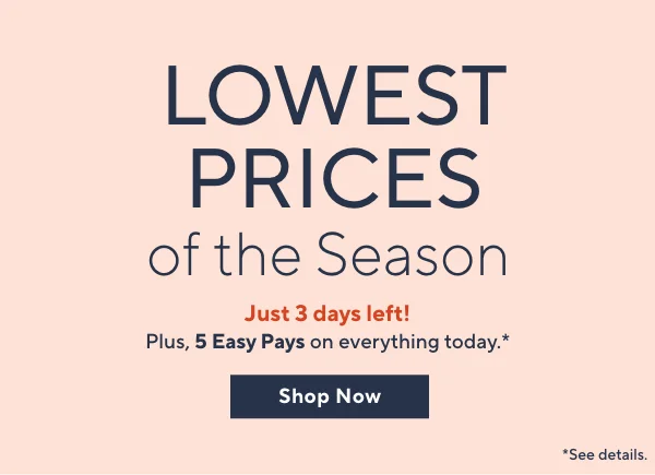 lowest prices of the season