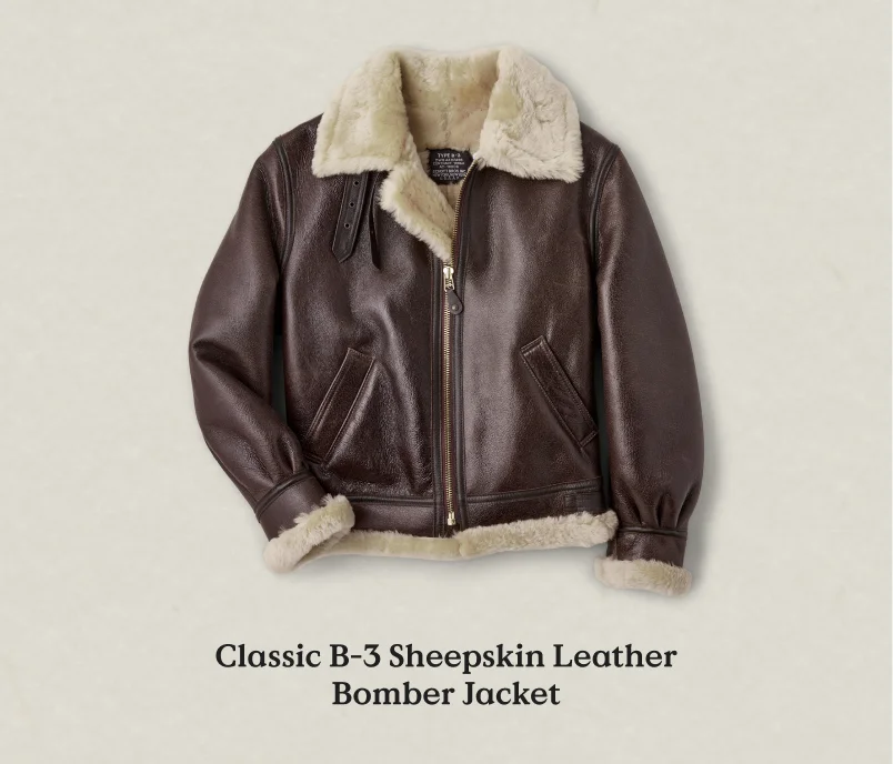 Classic B-3 Sheepskin Leather Bomber Jacket