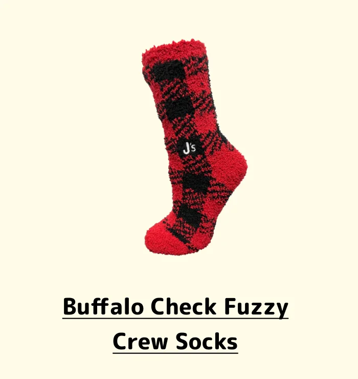 Buffalo Check Fuzzy Crew Socks