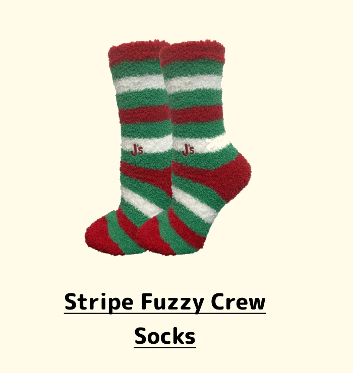 Stripe Fuzzy Crew Socks
