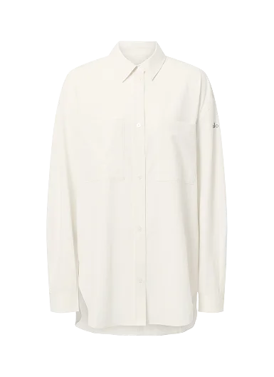 Semi-Sheer Golden Hour Button Down Long Sleeve