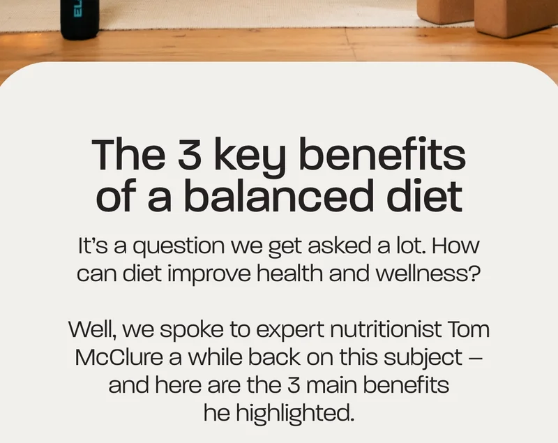 The 3 key benefits of a balanced diet
