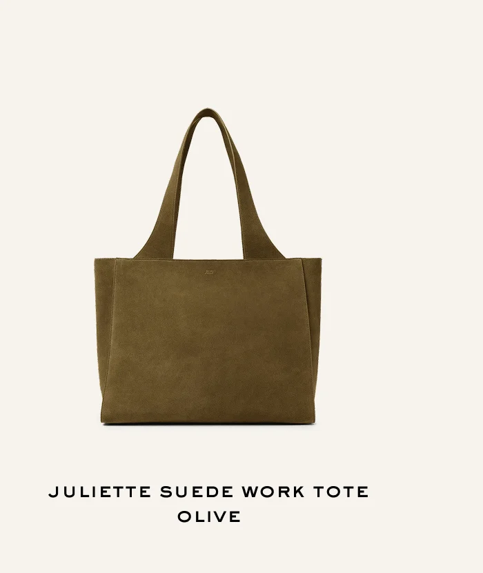 Juliette Suede Work Tote Olive