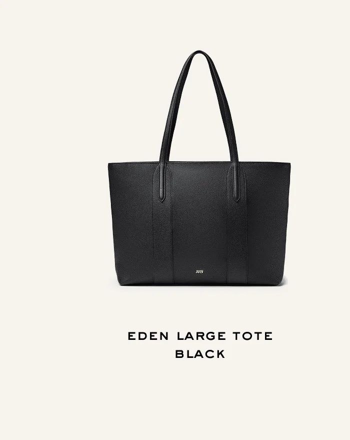 Eden Large Leather Tote Black
