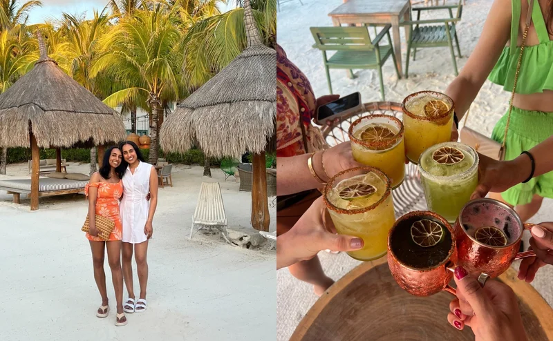 Serina and her sister in Isla Holbox