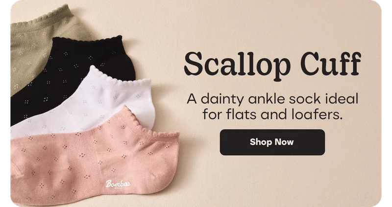 Scallop Cuff | A dainty ankle sock ideal for flats and loafers. | Shop Now