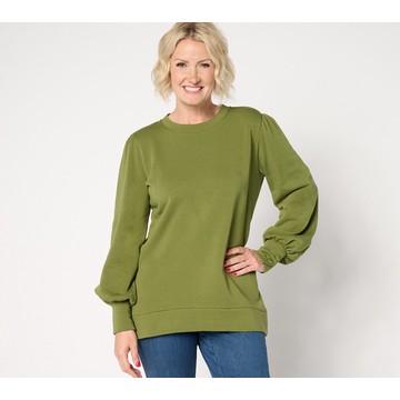 Belle by Kim Gravel TripleLuxe Fleece Button Sleeve Top