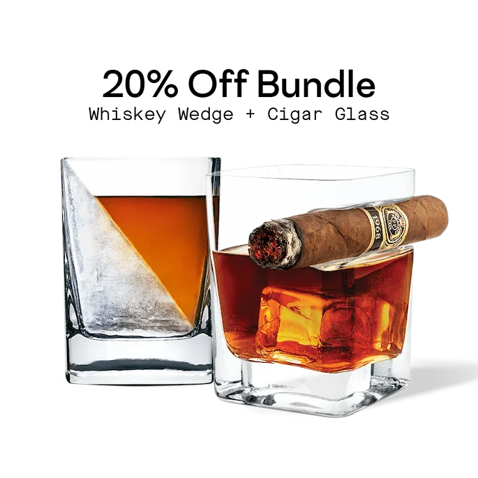 Save 20% on our Whiskey Wedge + Cigar Glass bundle