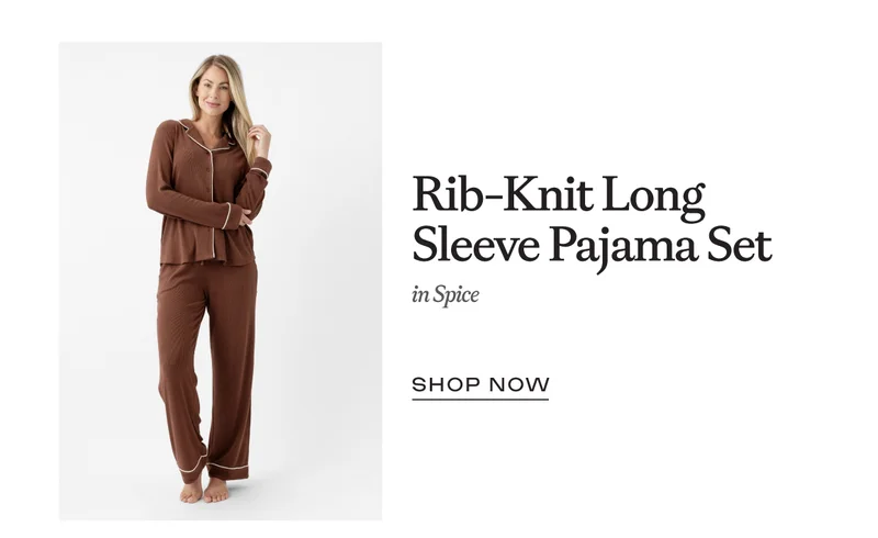 Rib-Knit Long Sleeve Pajama Set - Shop Now