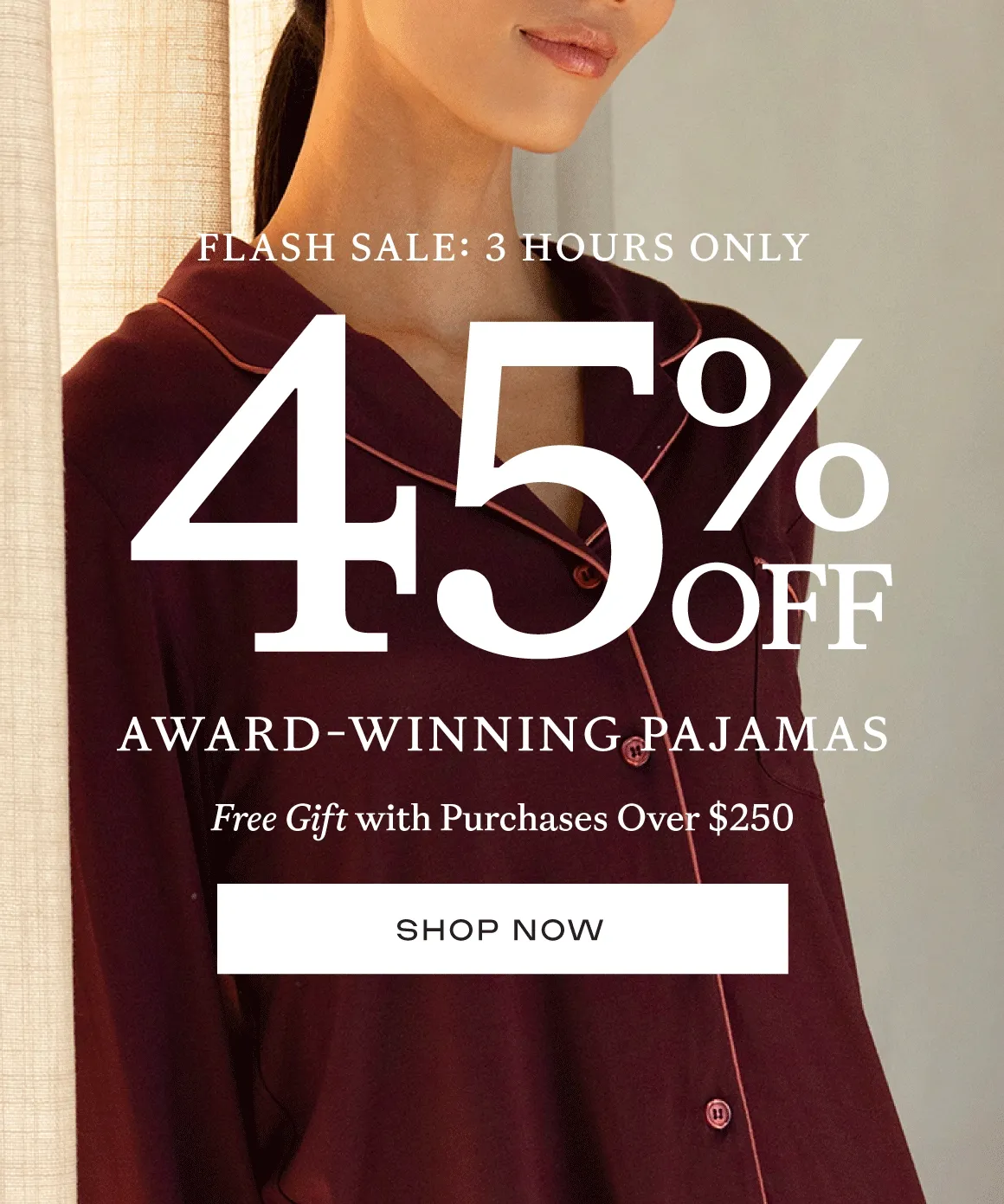 FLASH SALE: 45% Off PAJAMAS, 3 Hours Only!