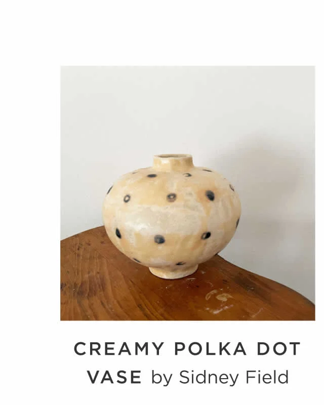 Creamy Polka Dot Vase