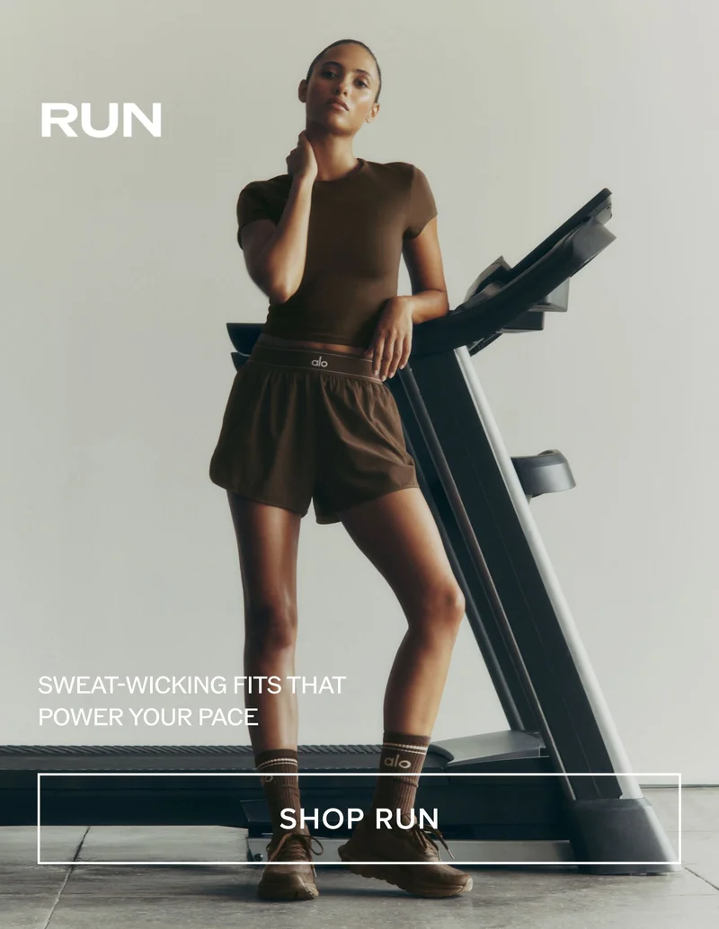RUN. SWEAT-WICKING FITS THAT POWER YOUR PACE. SHOP RUN