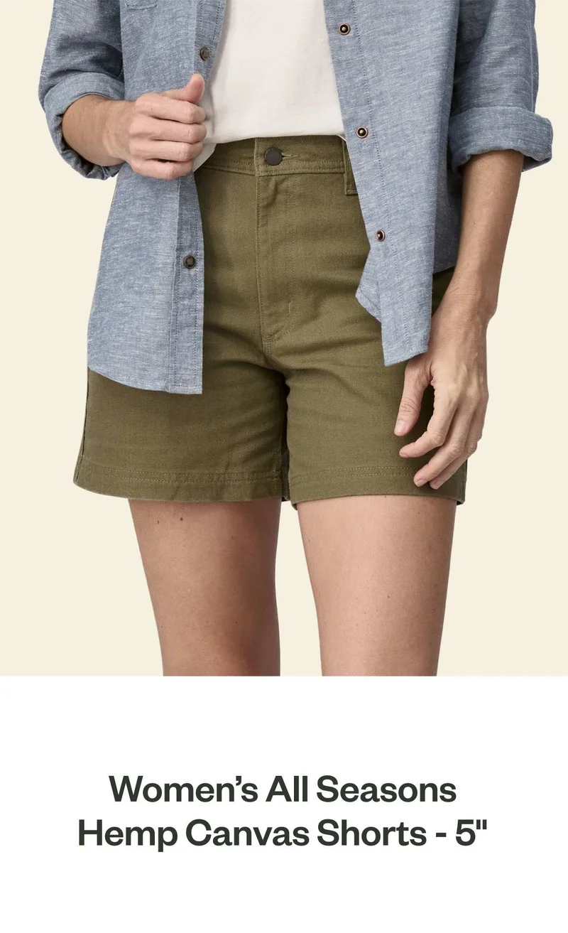 Women's All Seasons Hemp Canvas Shorts - 5 inches