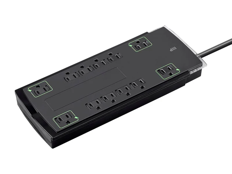 12 Outlet Slim Surge Protector 10ft Cord, 4230 Joules, Clamping Voltage 330V