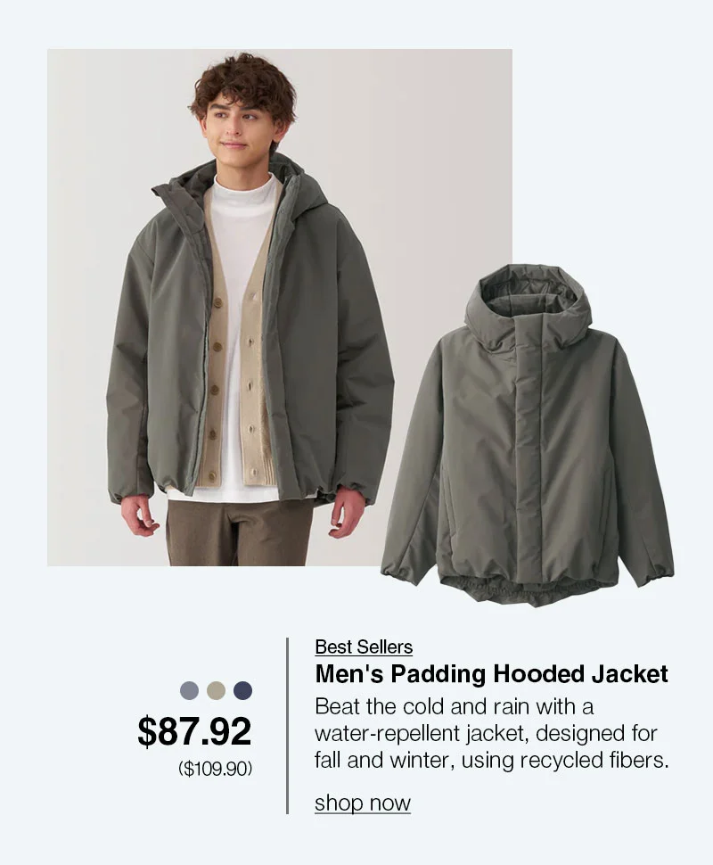 Shop Men's Padding Hooded Jacket