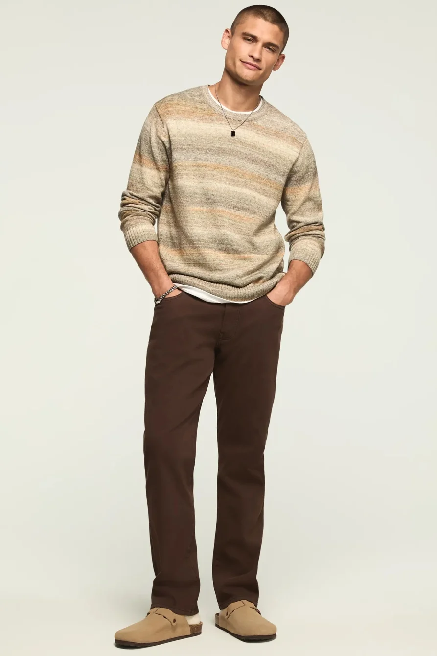 Image of Lucky Brand 410 Athletic Straight Daytripper - Men's Pants Denim Straight Leg Jeans in Cappuccino