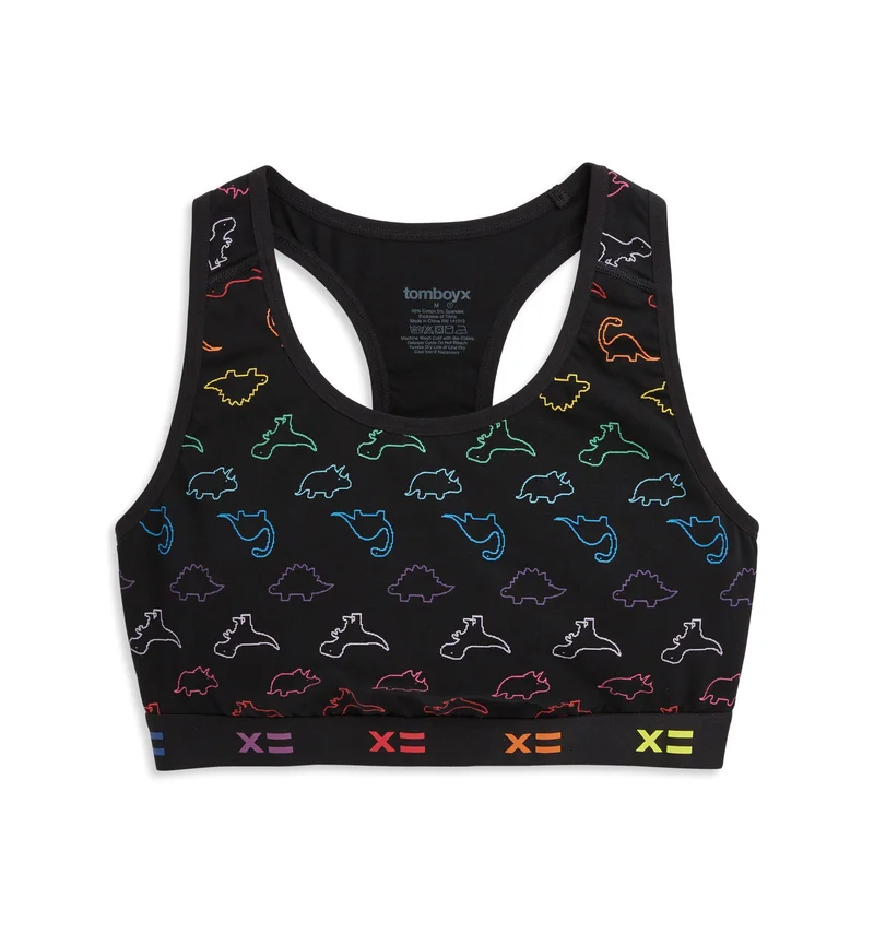 Image of Racerback Soft Bra - Rainbow DinoByte