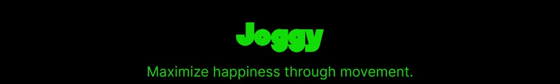 Joggy logo with copy Maximize happiness through movement