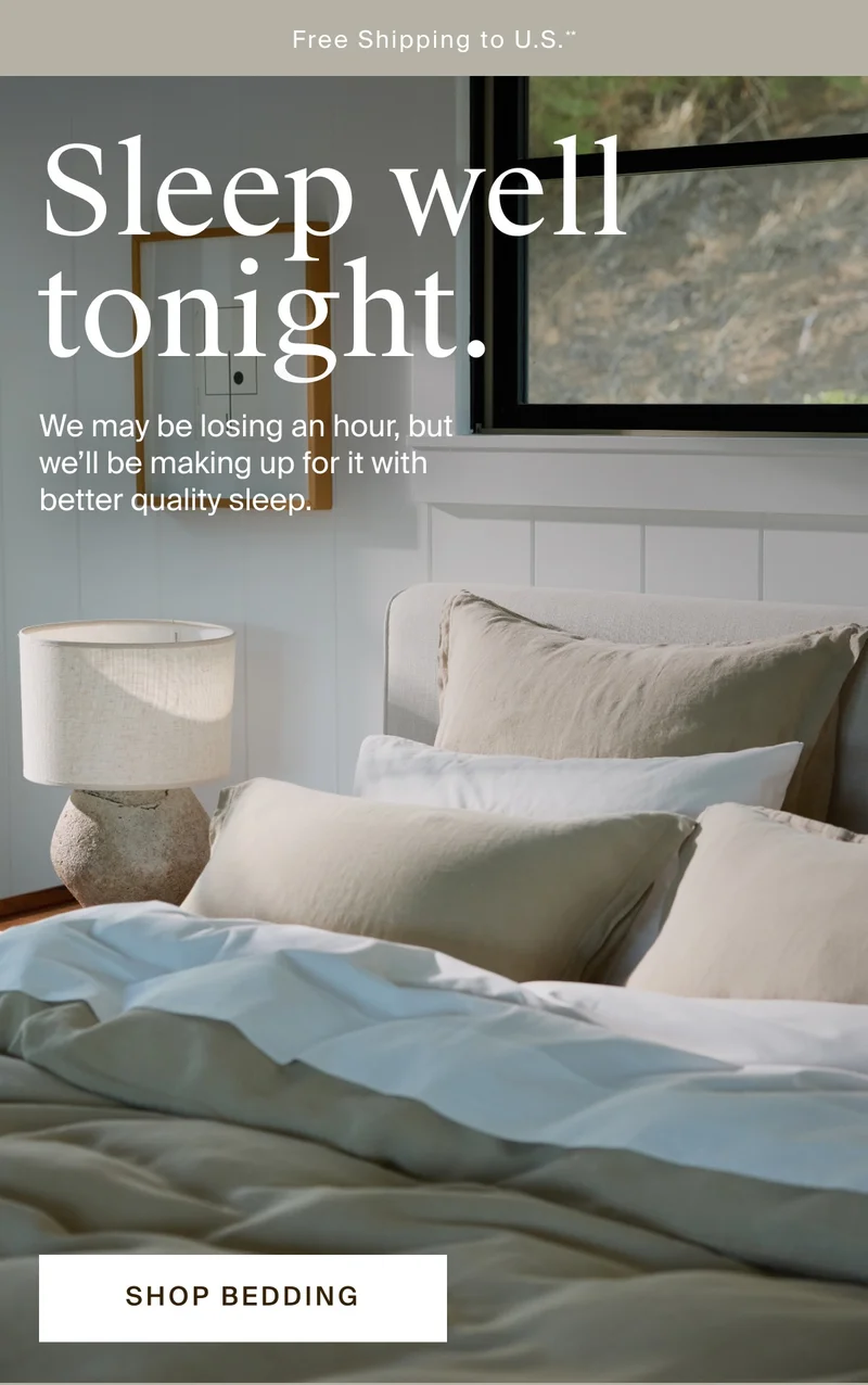 Sleep well tonight. Shop bedding.