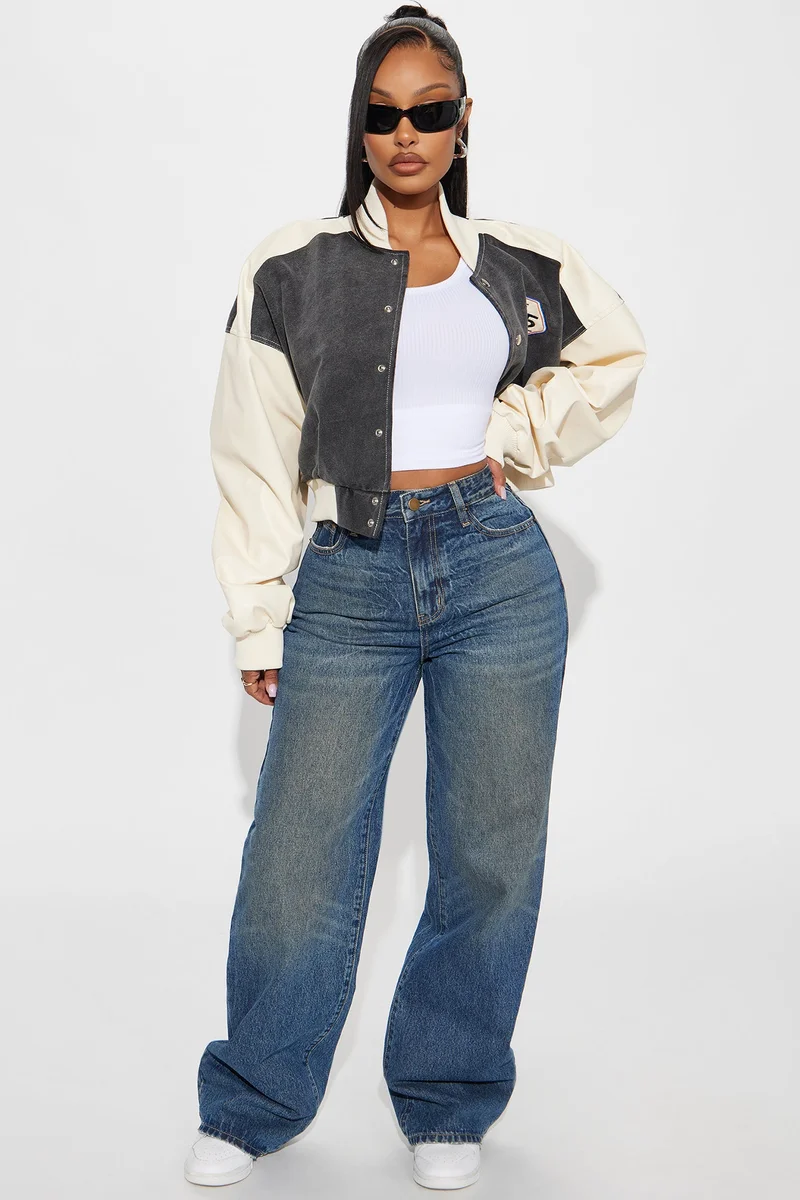 Image of Seeing Potential Tinted Straight Leg Jeans - Vintage Wash