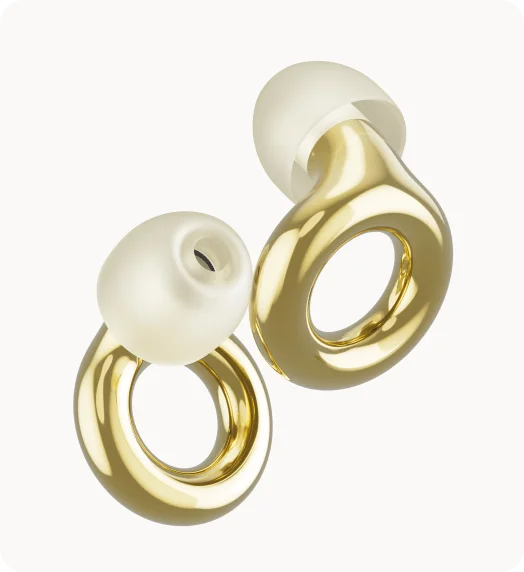 A pair of Loop Experience in gold color