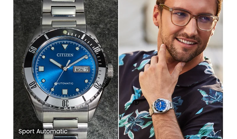 Person wearing the blue dial Sport Automatic