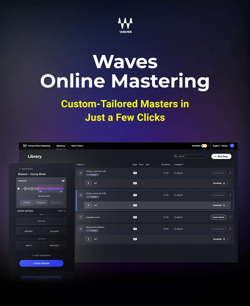 Get custom-tailored masters with Waves’ award-winning processing