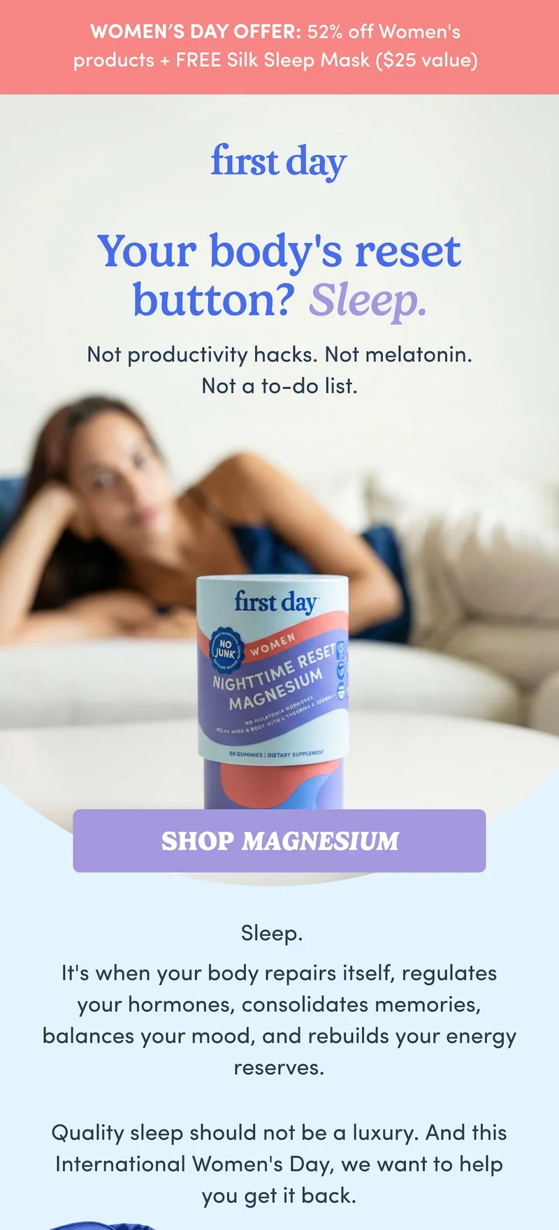 Your body's reset button? Sleep.