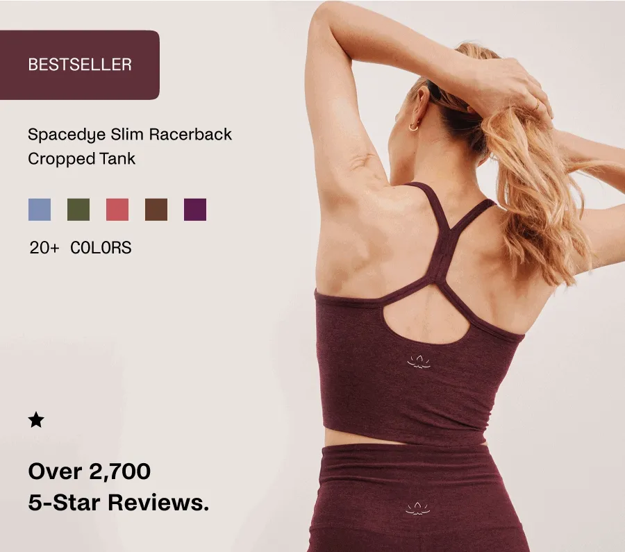 Spacedye Slim Racerback Cropped Tank in Midnight Burgundy Heather
