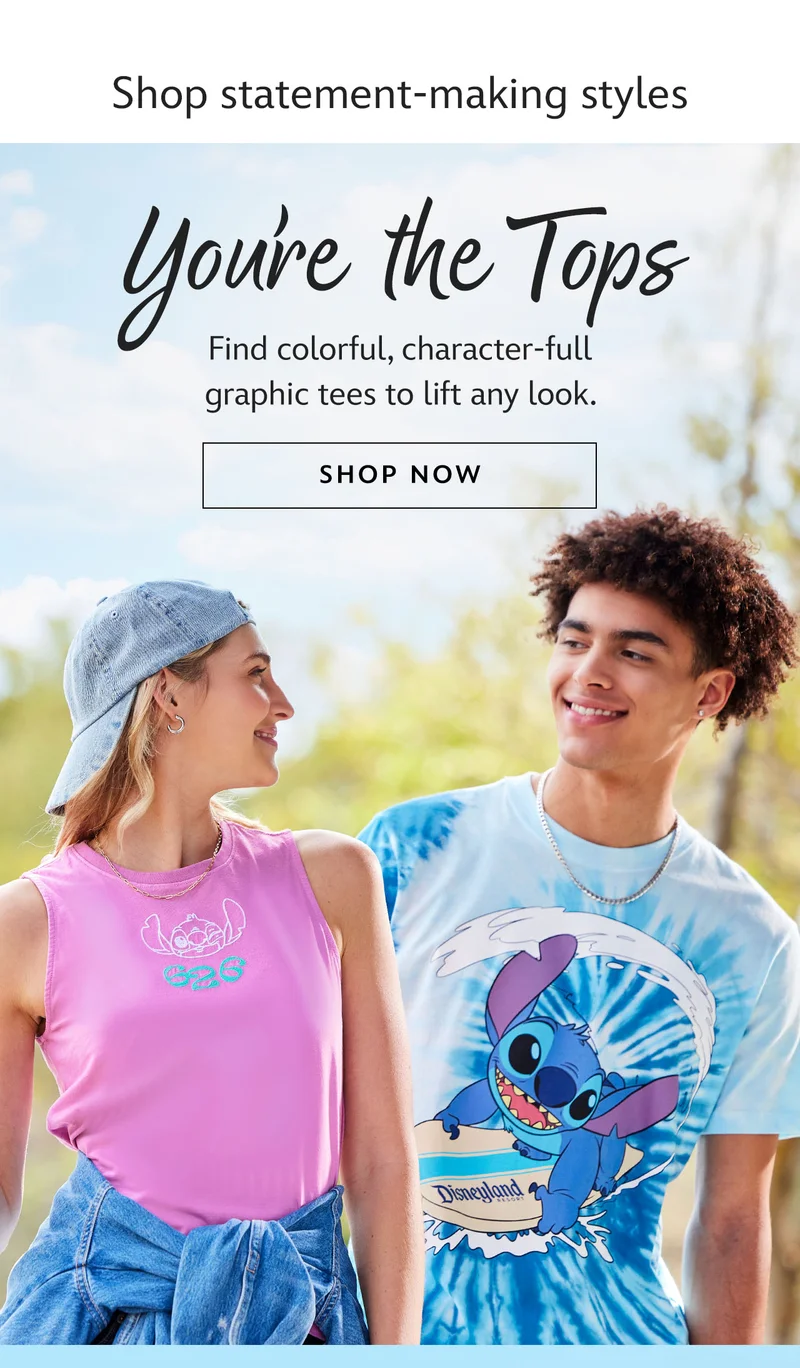 Shop statement-making styles. Youre the Tops. Find colorful, character-full graphic tees to lift every look. | Shop Now