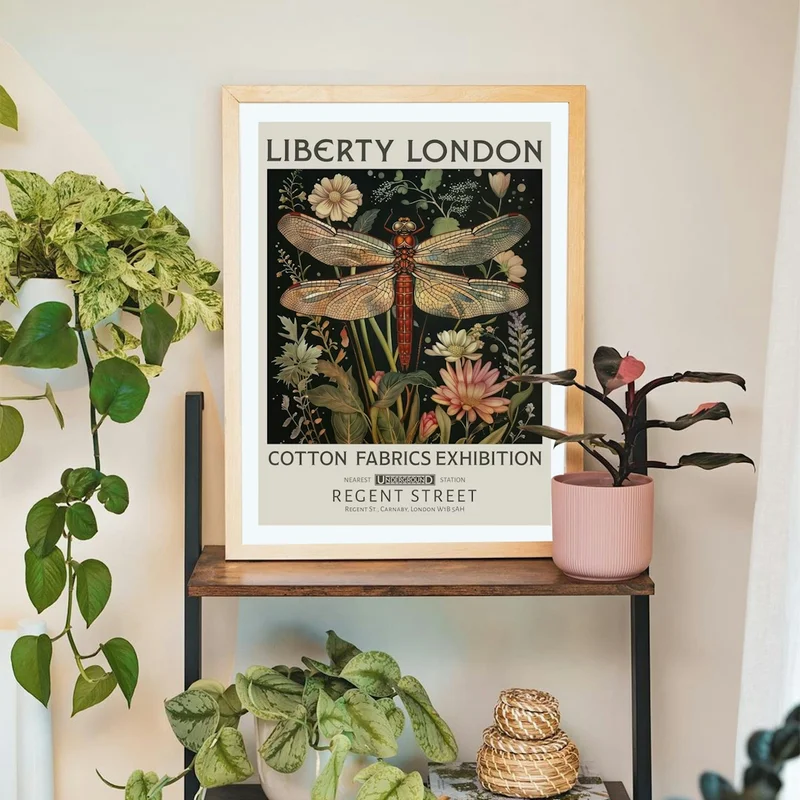 Image of Liberty London Print William Morris Textiles Dragonfly Art Print