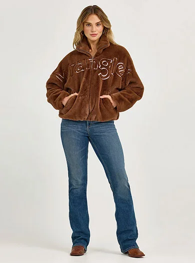 Women's Wrangler Logo Fuzzy Zip Jacket