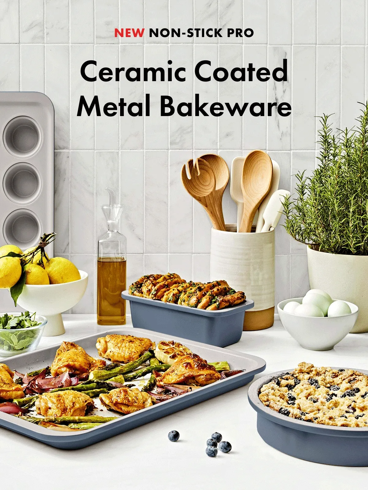 NEW NON-STICK PRO Ceramic Coated Metal Bakeware. See something stuck?  Neither do we.  Our smooth ceramic coated surface means easy-release every time. | SHOP NOW