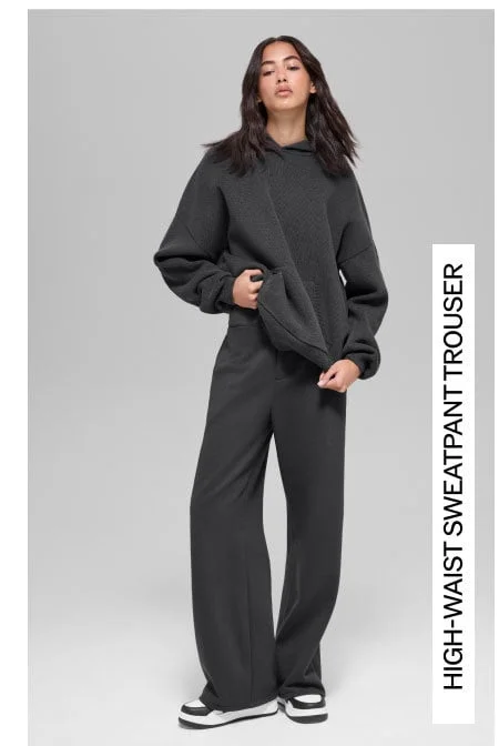 HIGH-WAIST SWEATPANT TROUSER