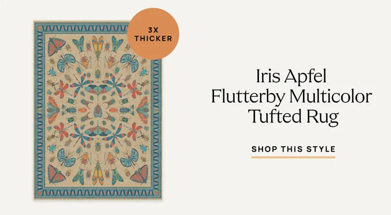 Iris Apfel Flutterby Multicolor Tufted Rug