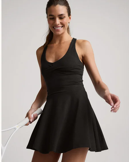 Midweight Twist Dress in Darkest Night