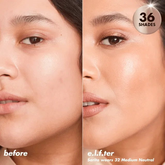 Soft glam satin foundation of before & e.l.f.ter Soft glam satin foundation of before & e.l.f.ter