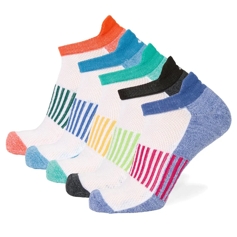 Image of J's Athletic No Show 5 Pack - White/Assorted