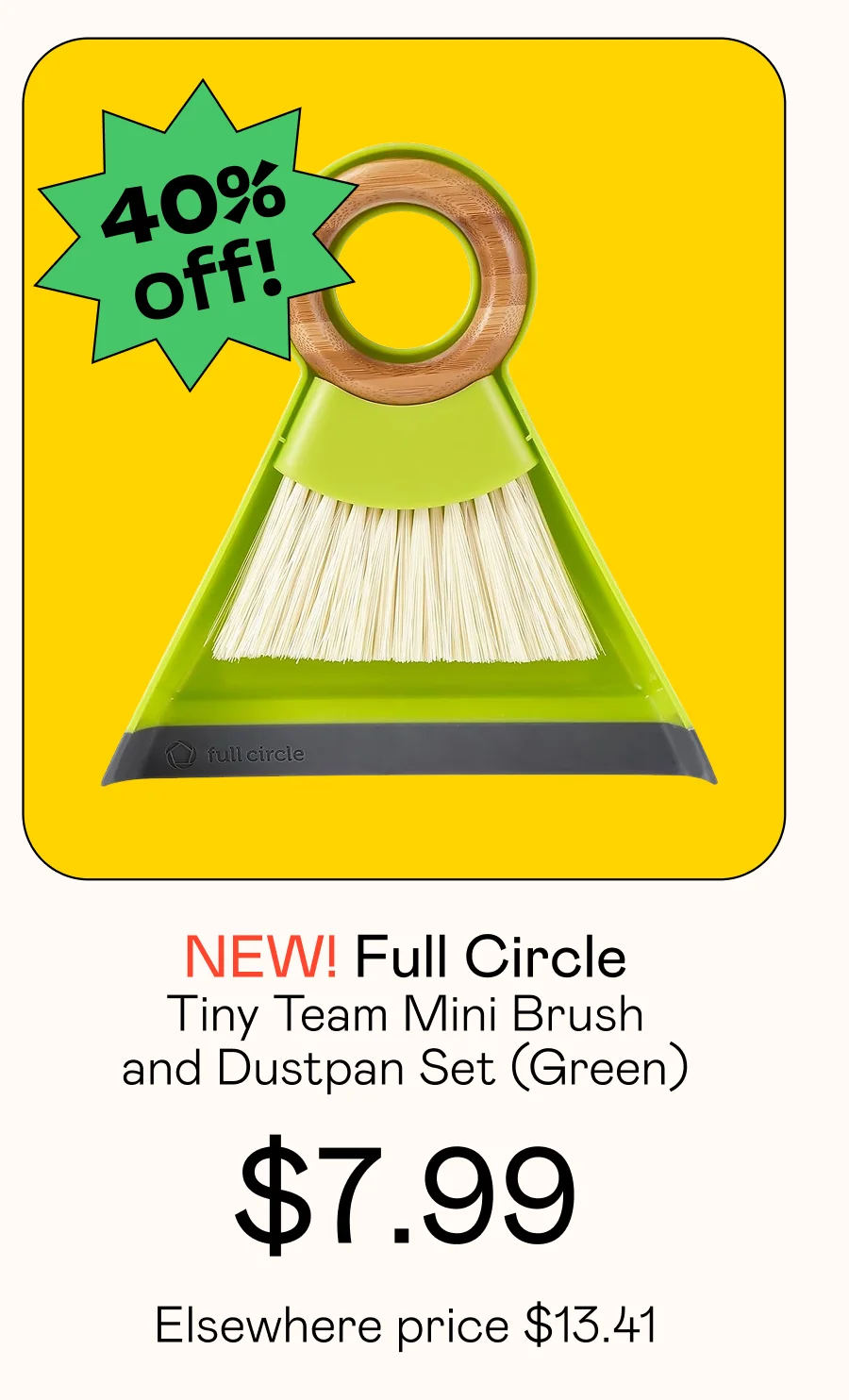 Tiny Team Mini Brush and Dustpan Set - Green