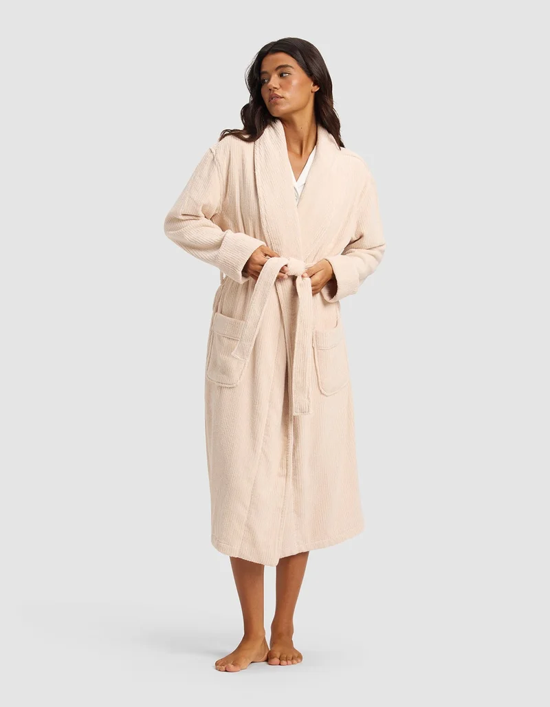 Image of Ribbed Terry Bath Robe