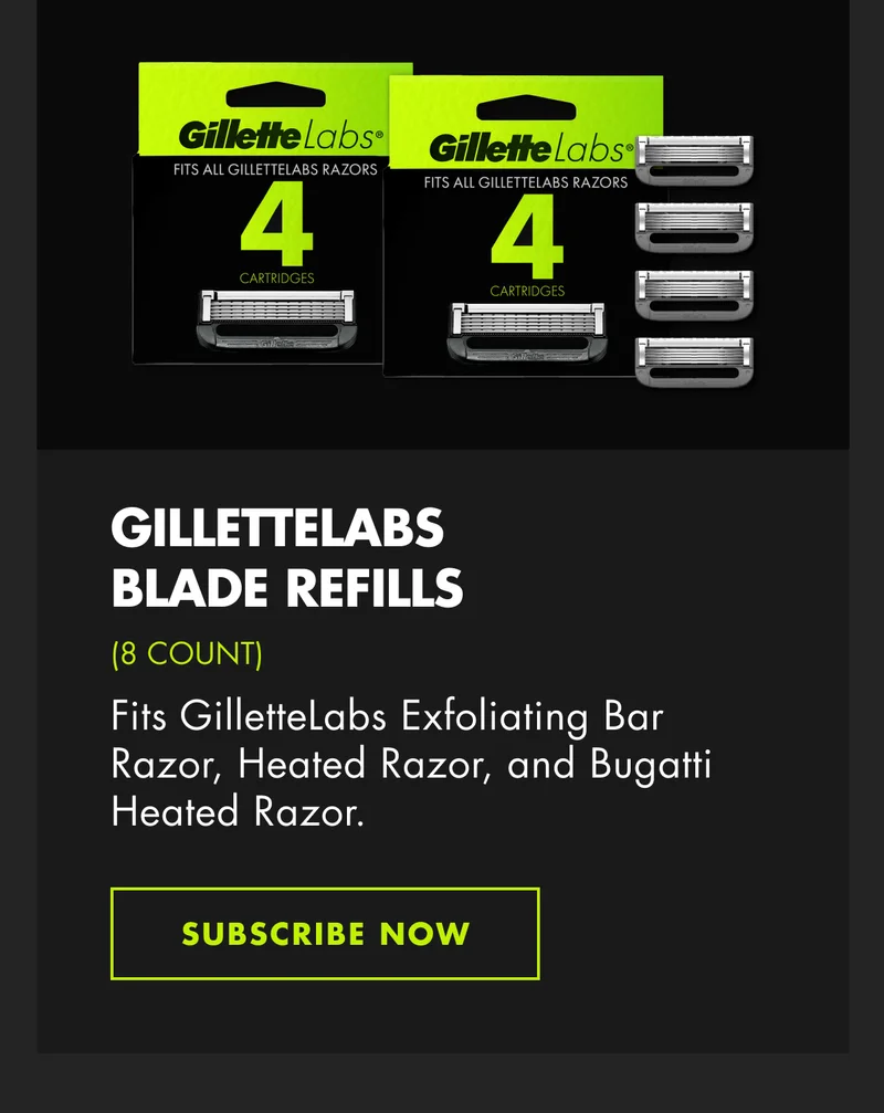 GilletteLabs Blade Refills (8 count). Fits GilletteLabs Exfoliating Bar Razor, Heated Razor, and Bugatti Heated Razor. BUY NOW