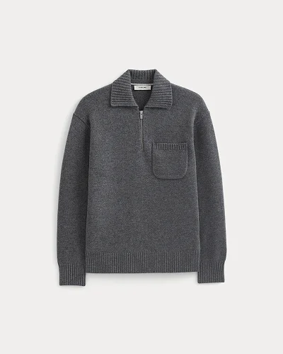 Image | Luxe Merino Quarter-Zip Pullover | Heathered Charcoal