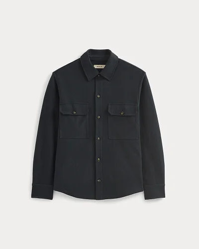 Image | Heavyweight Waffle Twill Overshirt | Heather Charcoal