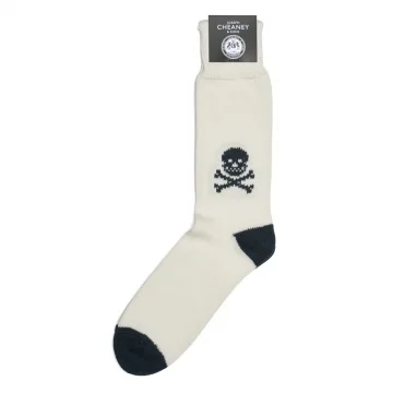 Ecru/Black Skull & Crossbones Cotton Socks