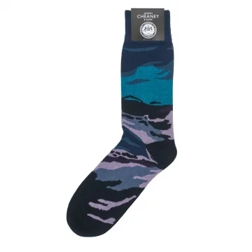 Cloud Pattern Navy Cotton Socks
