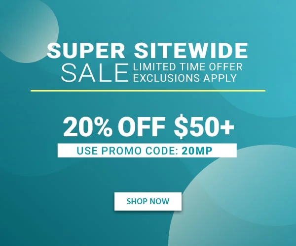 Super Sitewide Sale Choose From 20% OFF Orders Of $50+ Use Promo Code: 20MP