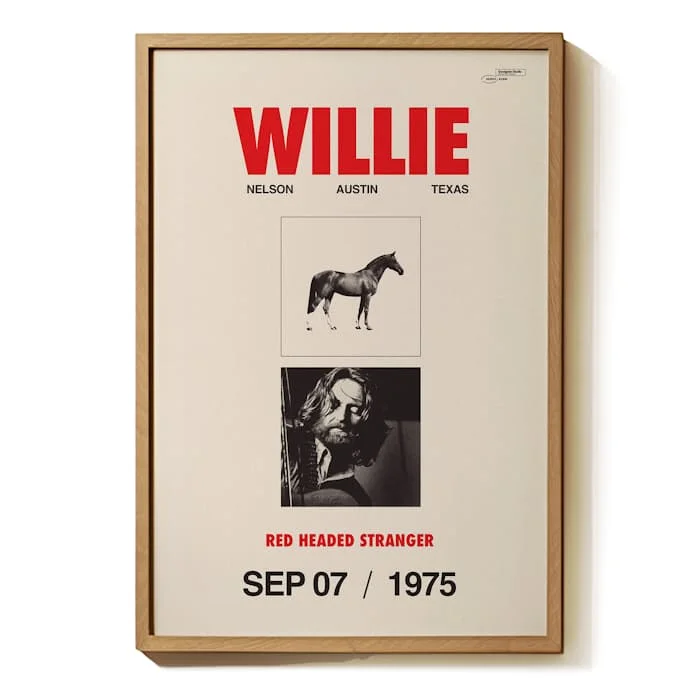 Image of Willie Nelson - Red Headed Stranger - Austin Print