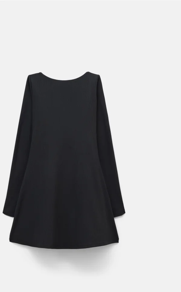 Black Ava Long Sleeve Mini Dress
